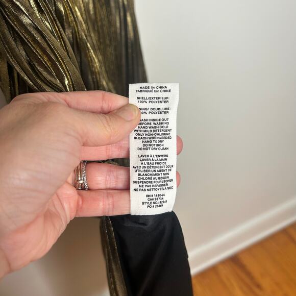 Avec Les Filles Bow-Front Metallic Gold Cutout Midi Dress - Picture 7 of 7